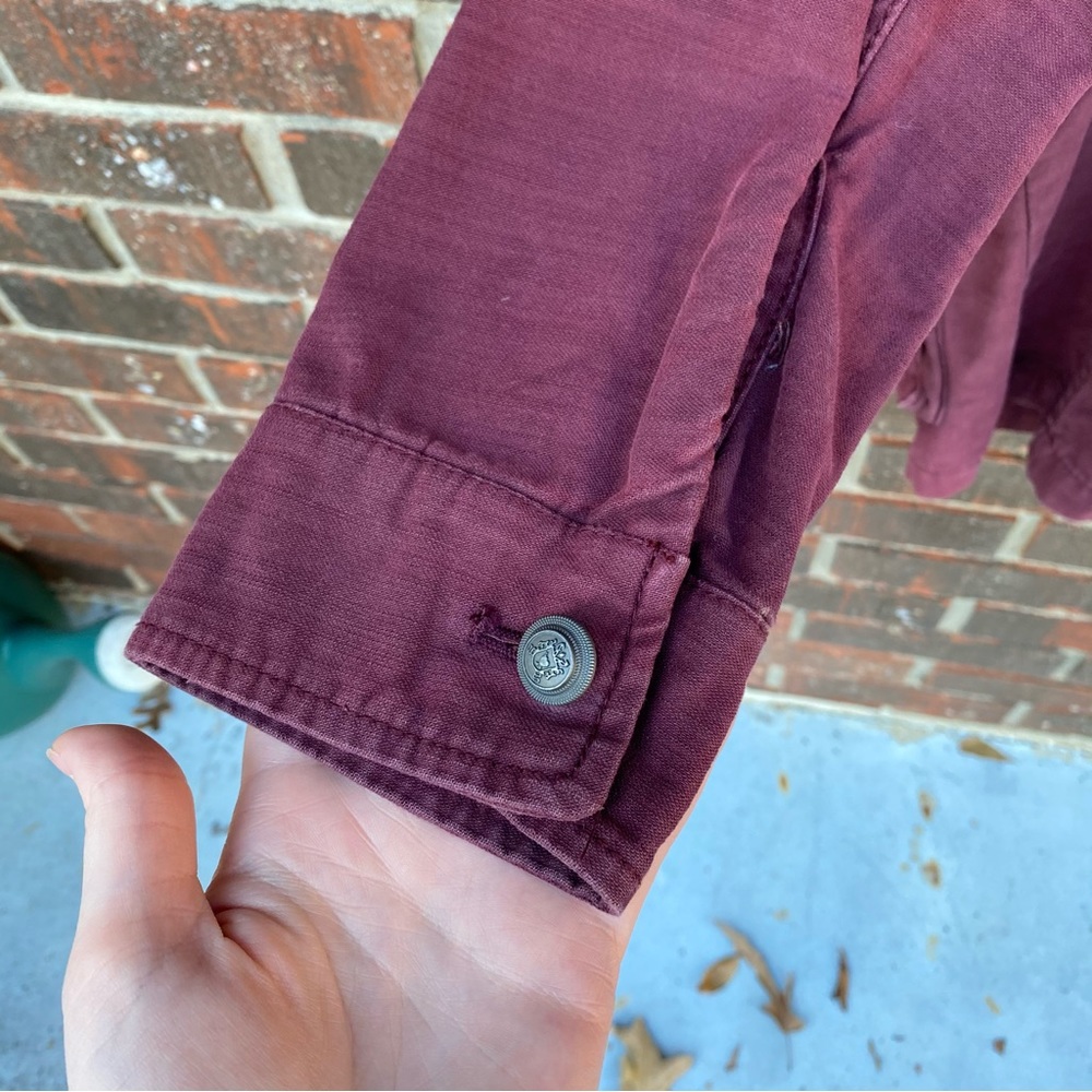 Burgundy Free People Button Accented Utility Jacket - Picture 8 of 8